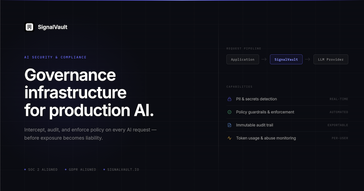 SignalVault - The trust layer for AI applications